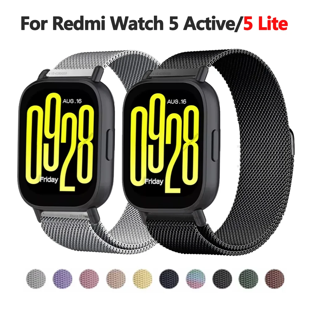 Milanese Loop Magnetic - 22 ミリメートル磁気ループバンド Redmi Watch 5 アクティブステンレス鋼ブレスレット時計バンド