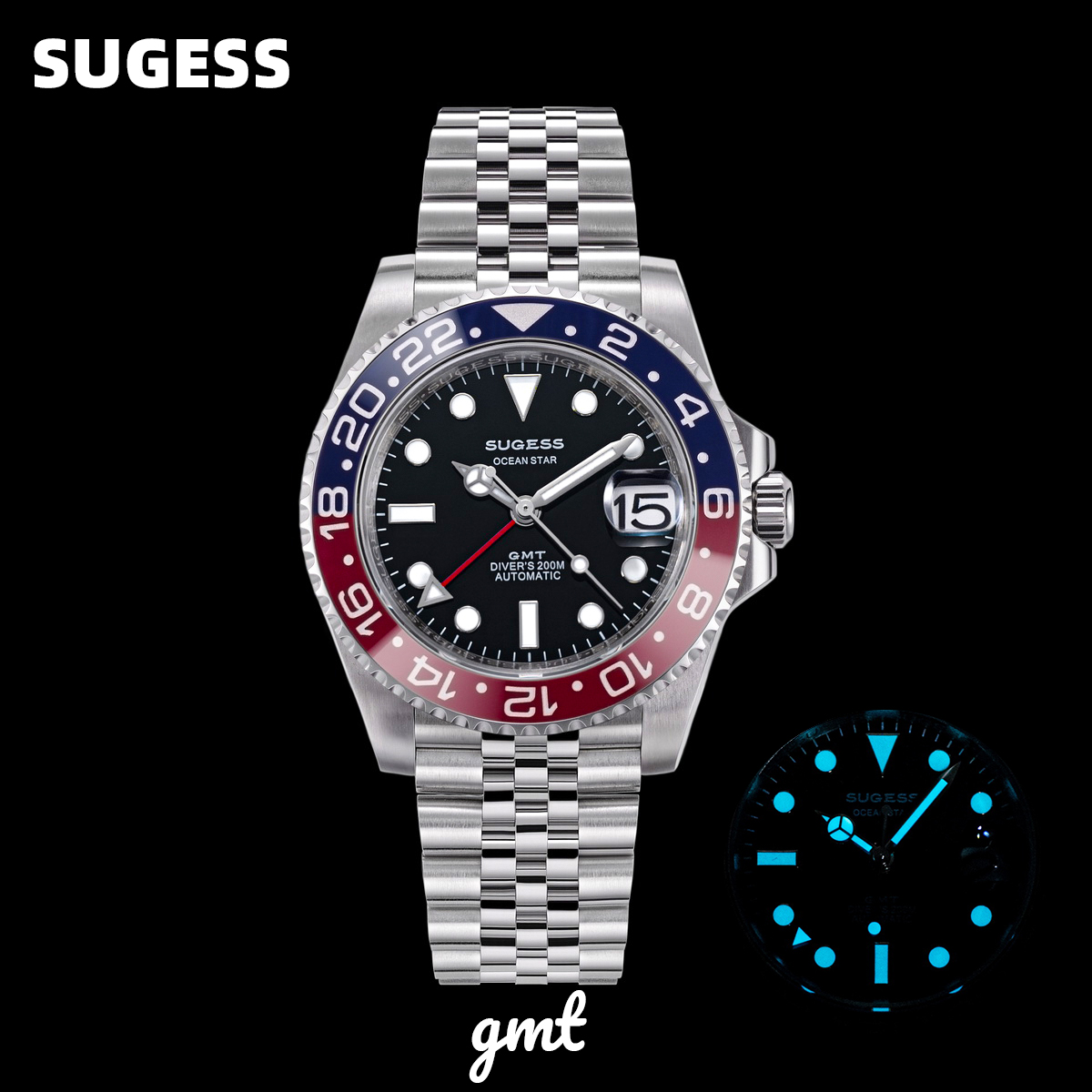 Omega Watch Constellation - Sugess GMT ダイビングウォッチ メンズ 自動巻き機械式 防水腕時計