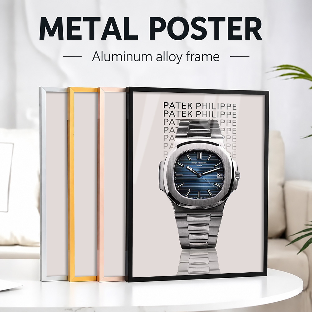 Patek Philippe Watch Nautilus - パテック・フィリップ ノーチラス フレーム入りメタルプリント カスタム写真 インダストリアルグラフィックスタイル ウォールアート
