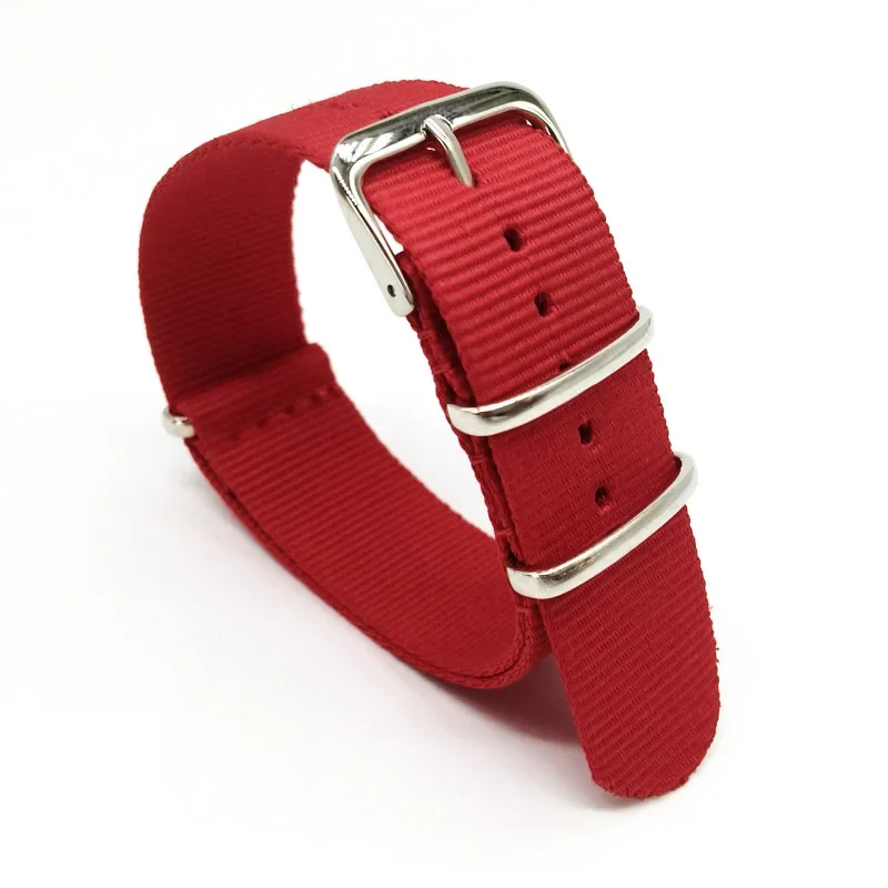 Nato Strap Nylon - レッドナイロンストラップ男性 & 女性 18 ミリメートル 20