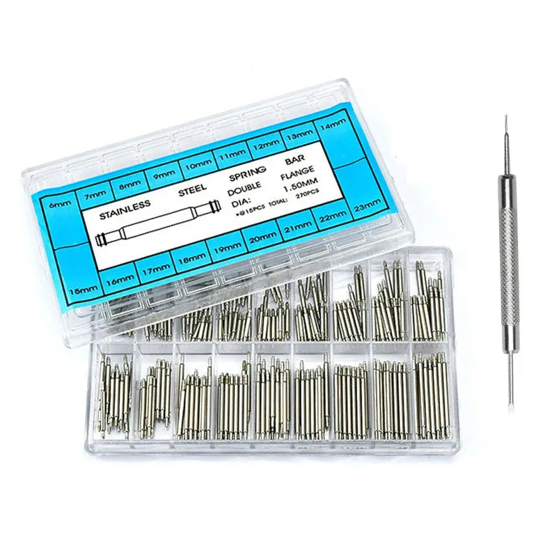 Spring Bar Tool Set - 360 ピース/箱 8-25 ミリメートルステンレス鋼時計バンド修復ツールスプリングバーストラップリンクピン時計屋用時計修理ツール部品