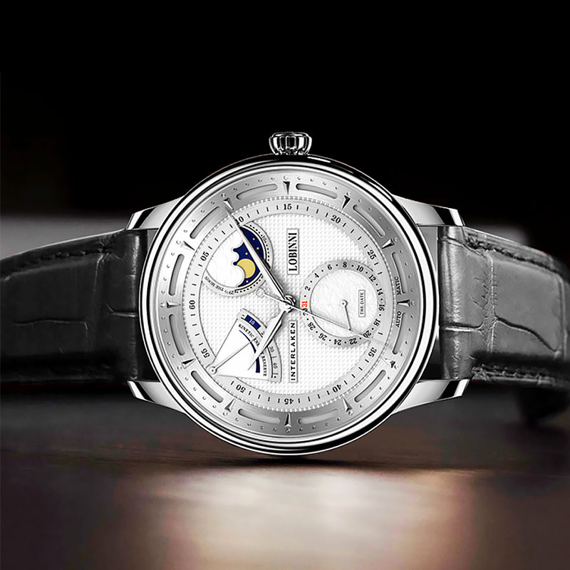 Lobinniムーンフェイズカモメ腕時計機械式自動腕時計メン - Omega Watch Constellation のレビューと価格