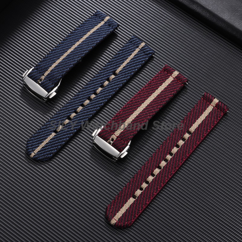 織キャンバス生地時計バンド 20 ミリメートル折りたたみバッ - Nato Strap Nylon のレビューと価格