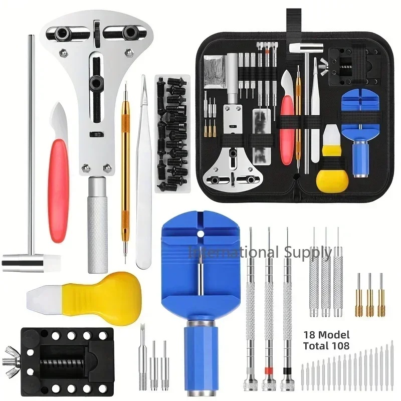プロ仕様の147点セット時計修理キット。時計ケースオープナー - Spring Bar Tool Set のレビューと価格
