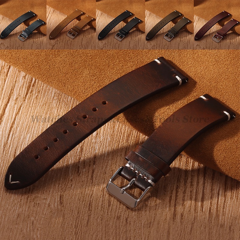 手作りレトロオイルワックス本革カーフスキンストラップ 18  - Suede Strap Watch のレビューと価格